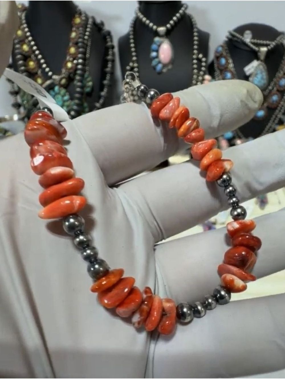 Navajo Desert Pearls & Spiny Oyster Bracelet